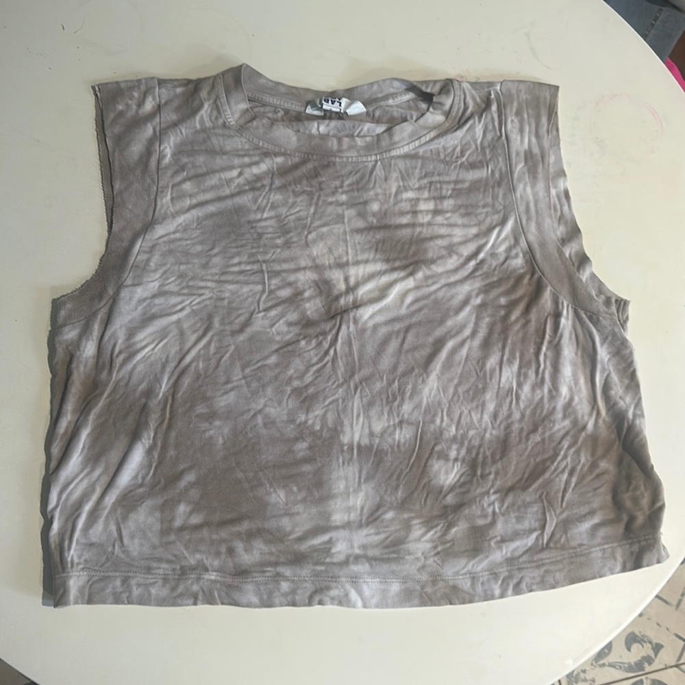 Joylab gray tie dye crop tee